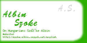albin szoke business card